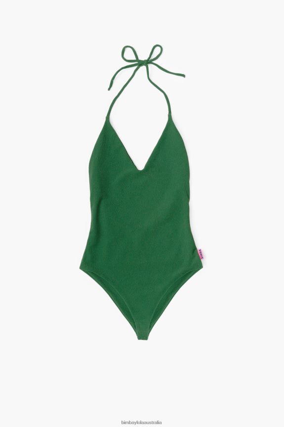 Clothing 4062VZ889 Forest Green Bimba Y Lola Textured Swimsuit