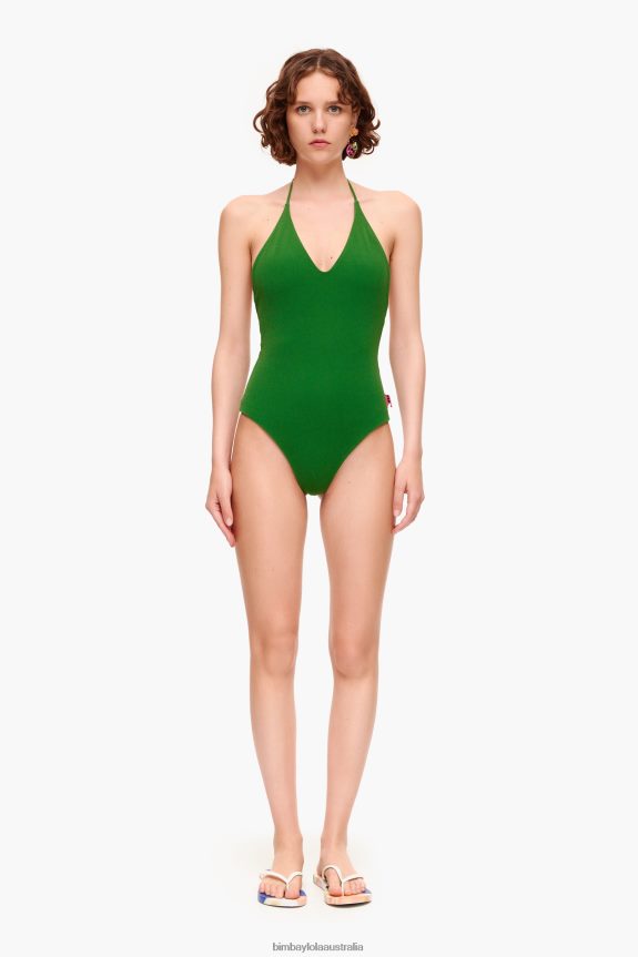 Clothing 4062VZ889 Forest Green Bimba Y Lola Textured Swimsuit