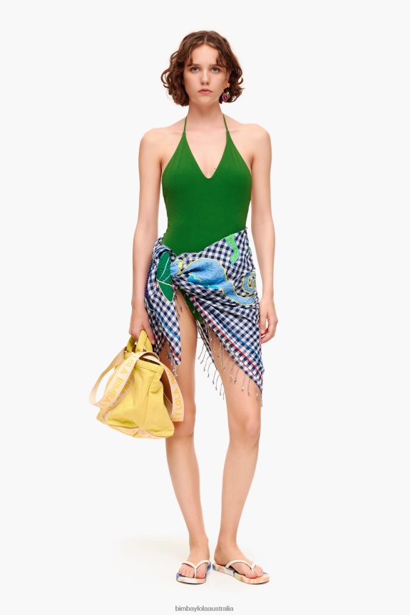 Clothing 4062VZ889 Forest Green Bimba Y Lola Textured Swimsuit