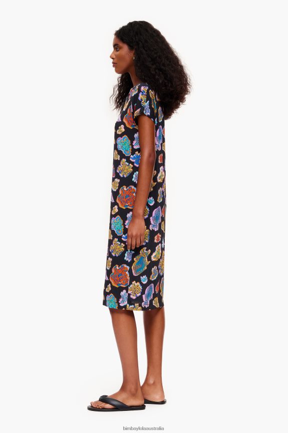Clothing 4062VZ173 Black Bimba Y Lola Short Fish Sea Dress