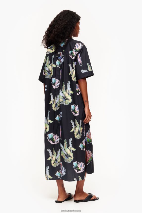 Clothing 4062VZ182 Gray Bimba Y Lola Coral Print Shirt Dress