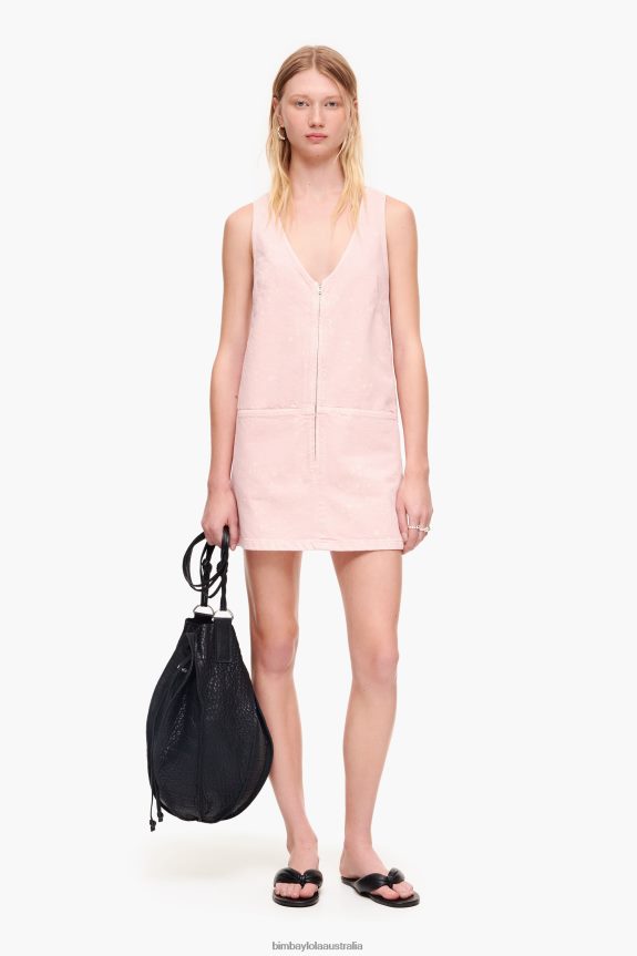 Clothing 4062VZ192 Pink Bimba Y Lola Light Short Denim Dress