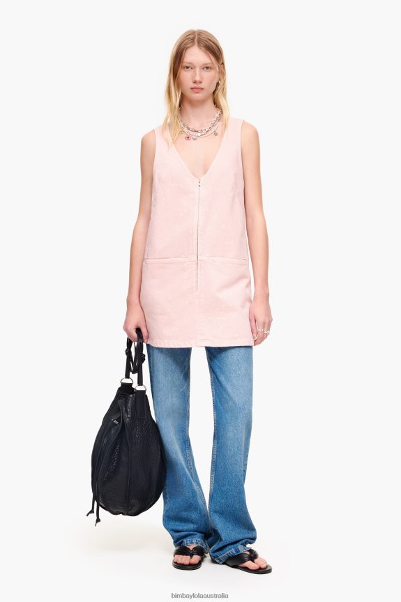 Clothing 4062VZ192 Pink Bimba Y Lola Light Short Denim Dress