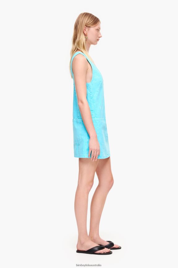 Clothing 4062VZ193 Turquoise Bimba Y Lola Short Denim Dress