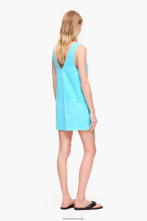 Clothing 4062VZ193 Turquoise Bimba Y Lola Short Denim Dress
