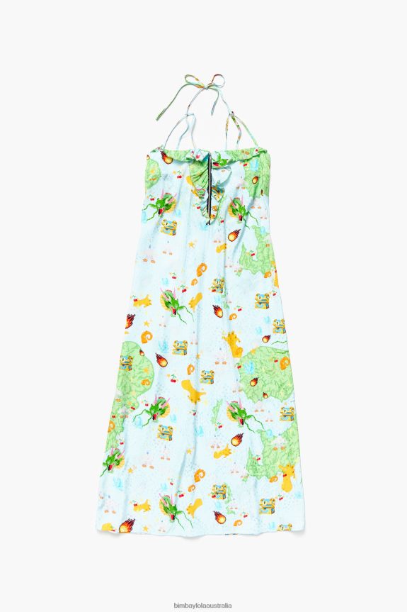 Clothing 4062VZ196 Blue Bimba Y Lola Vigo Game Print Fluid Dress