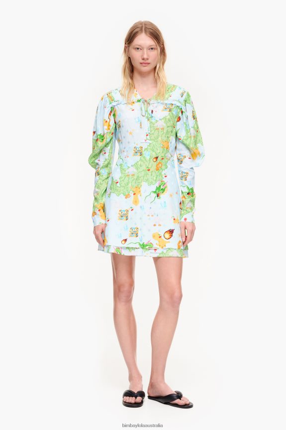 Clothing 4062VZ198 Fluid Bimba Y Lola Short Vigo Game Print Jacquard Dress
