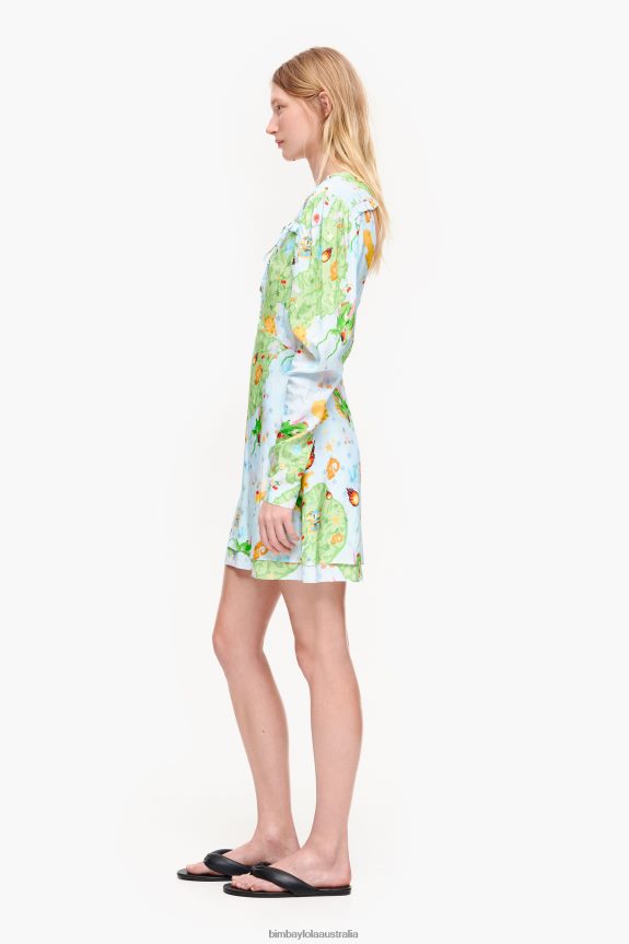 Clothing 4062VZ198 Fluid Bimba Y Lola Short Vigo Game Print Jacquard Dress