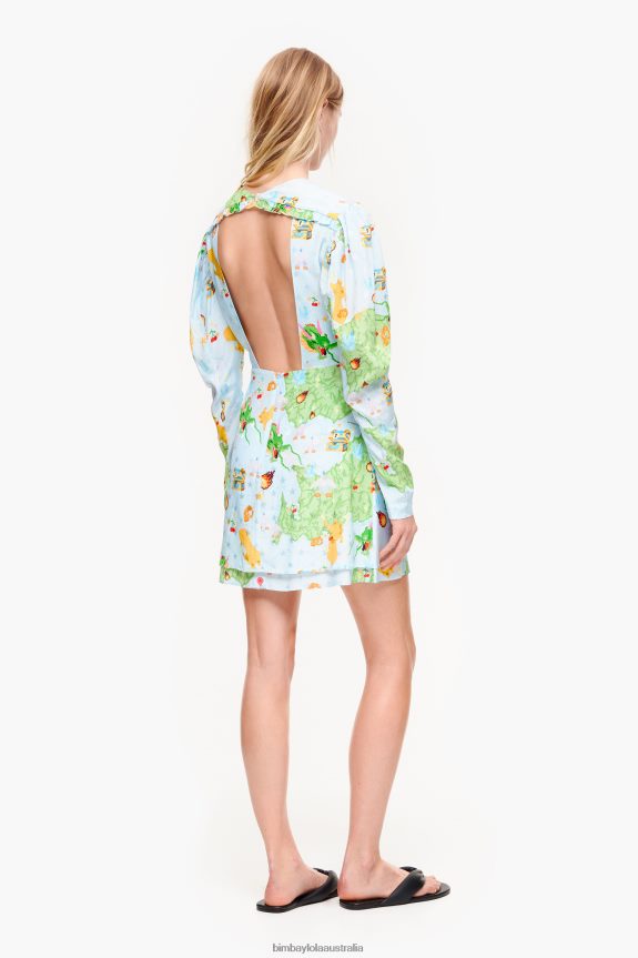 Clothing 4062VZ198 Fluid Bimba Y Lola Short Vigo Game Print Jacquard Dress