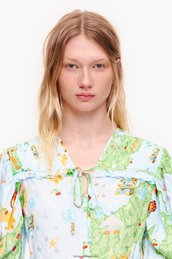 Clothing 4062VZ198 Fluid Bimba Y Lola Short Vigo Game Print Jacquard Dress