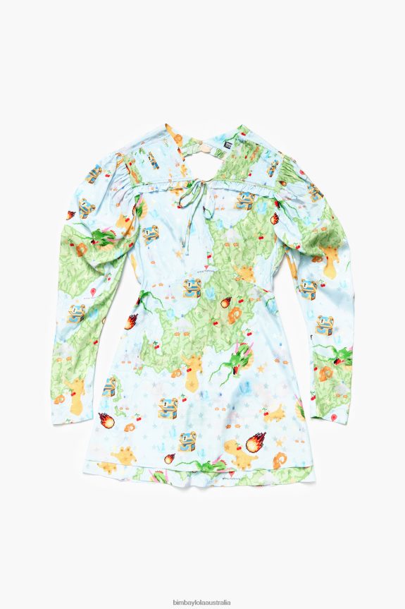 Clothing 4062VZ198 Fluid Bimba Y Lola Short Vigo Game Print Jacquard Dress