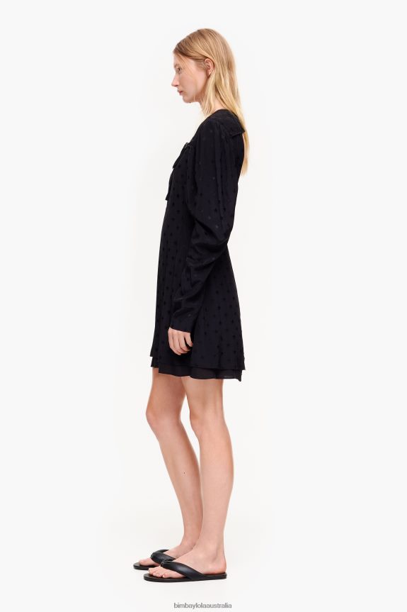 Clothing 4062VZ199 Black Bimba Y Lola Short Fluid Jacquard Dress
