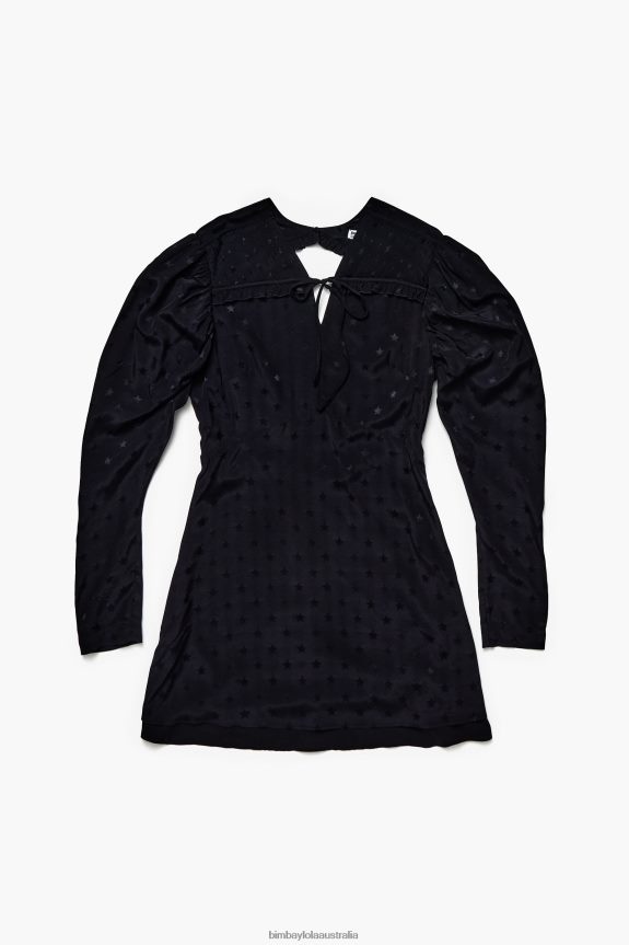 Clothing 4062VZ199 Black Bimba Y Lola Short Fluid Jacquard Dress