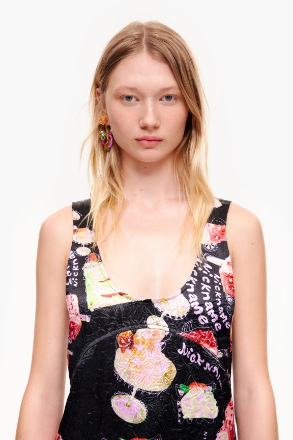 Clothing 4062VZ200 Nickname Photo Bimba Y Lola Textured Print Dress