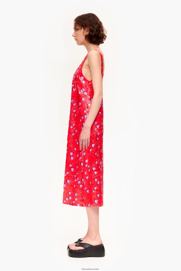 Clothing 4062VZ201 Red Bimba Y Lola Small Heart Print Dress