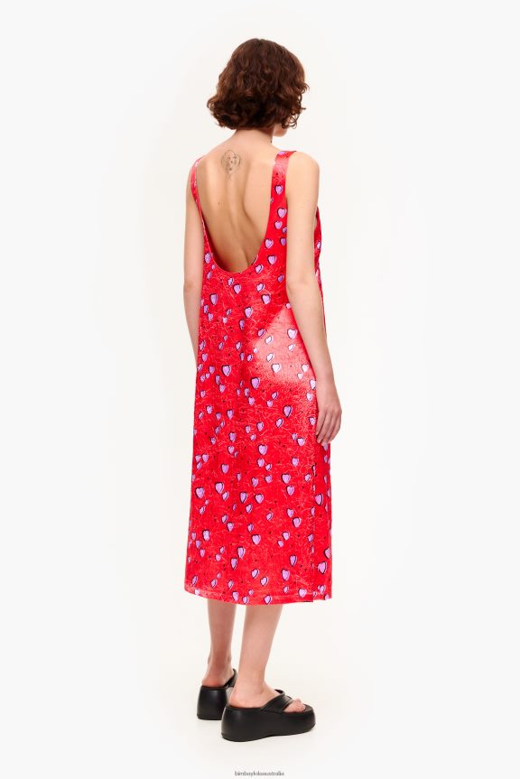Clothing 4062VZ201 Red Bimba Y Lola Small Heart Print Dress