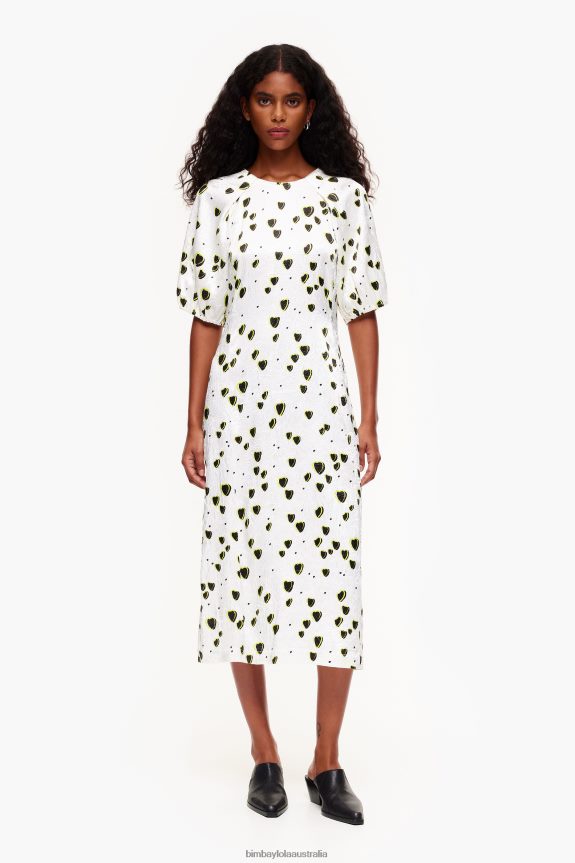 Clothing 4062VZ203 Hearts Bimba Y Lola Small Print Fluid Midi Dress