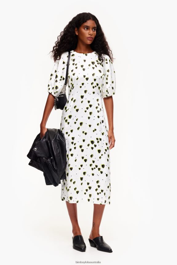 Clothing 4062VZ203 Hearts Bimba Y Lola Small Print Fluid Midi Dress