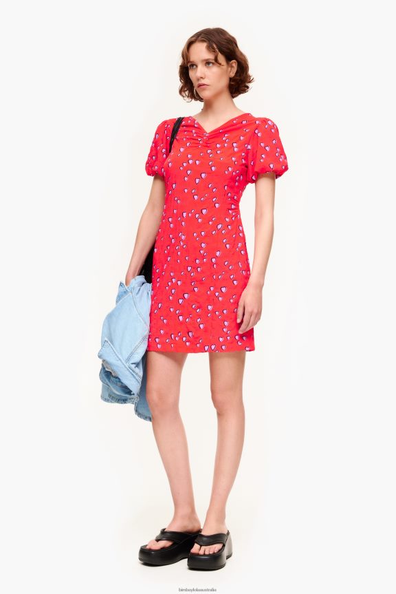 Clothing 4062VZ205 Red Bimba Y Lola Small Hearts Print Mini Dress