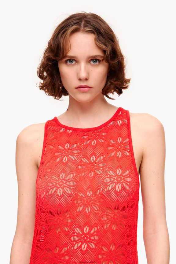 Clothing 4062VZ207 Coral Bimba Y Lola Openwork Maxi Dress