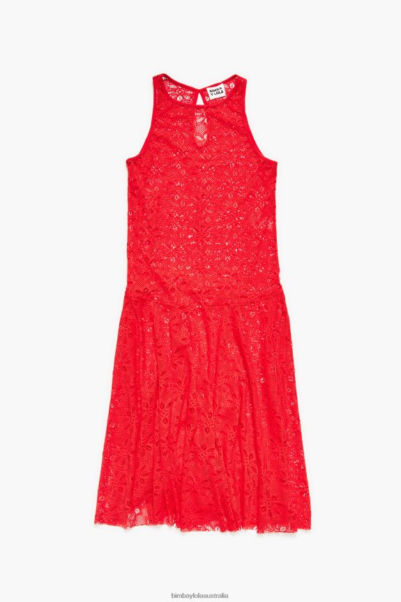 Clothing 4062VZ207 Coral Bimba Y Lola Openwork Maxi Dress