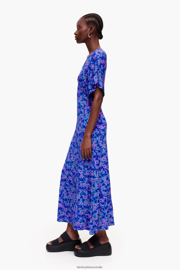 Clothing 4062VZ209 Flowers Bimba Y Lola Full Print Midi Dress