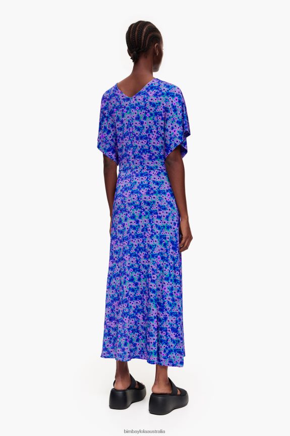 Clothing 4062VZ209 Flowers Bimba Y Lola Full Print Midi Dress