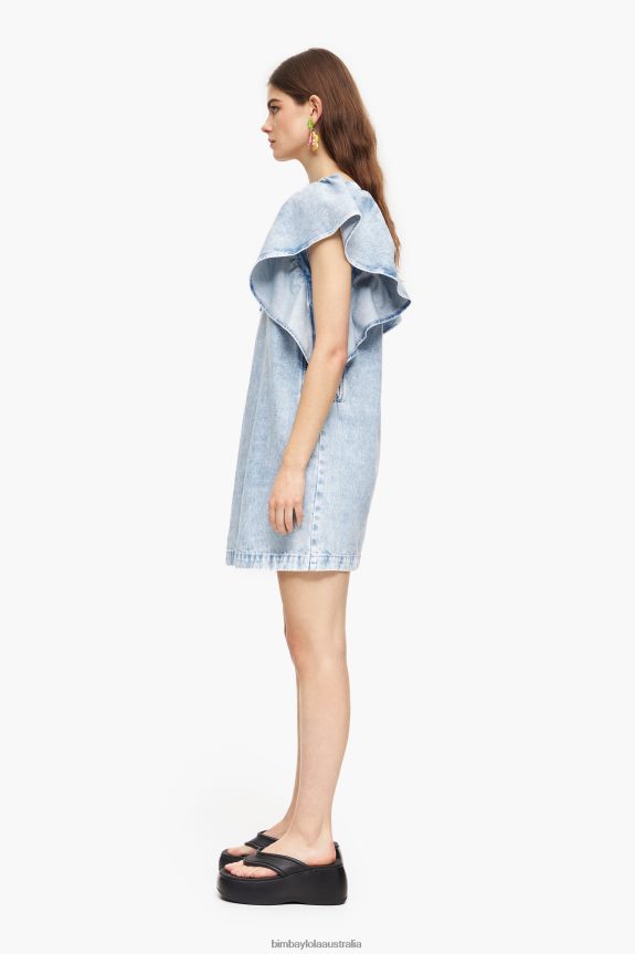 Clothing 4062VZ213 Blue Bimba Y Lola Light Denim Mini Dress