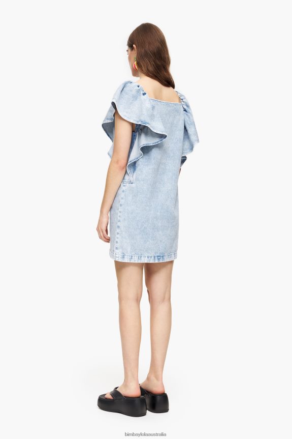 Clothing 4062VZ213 Blue Bimba Y Lola Light Denim Mini Dress
