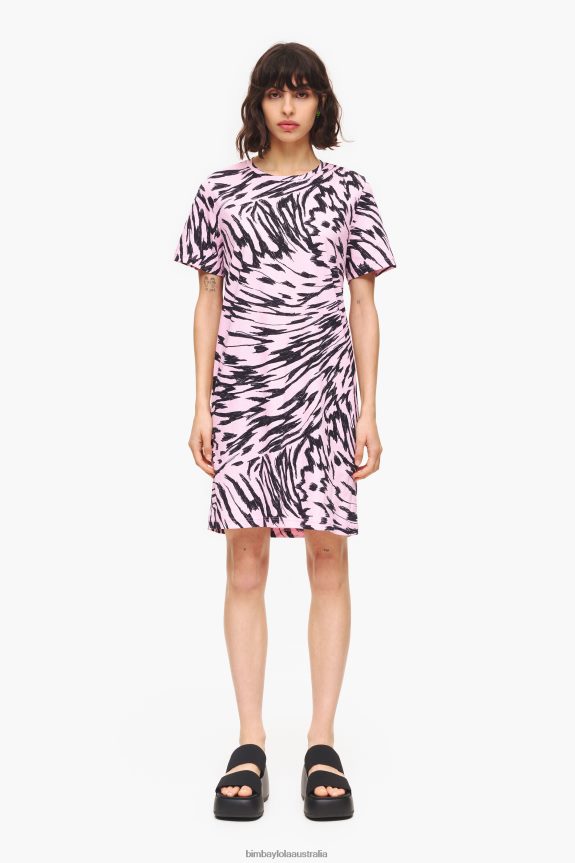 Clothing 4062VZ219 Pink Bimba Y Lola Short Two-Tone Butterfly Wing Dress