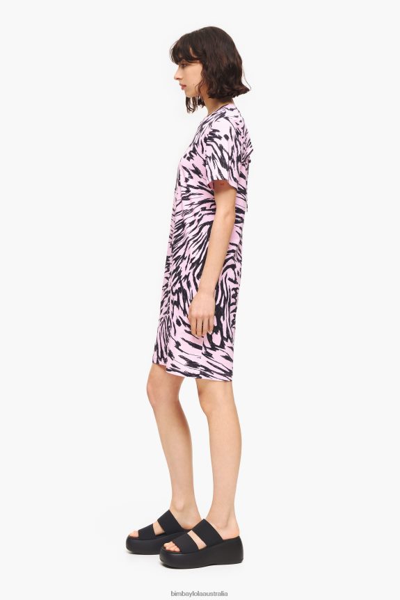 Clothing 4062VZ219 Pink Bimba Y Lola Short Two-Tone Butterfly Wing Dress
