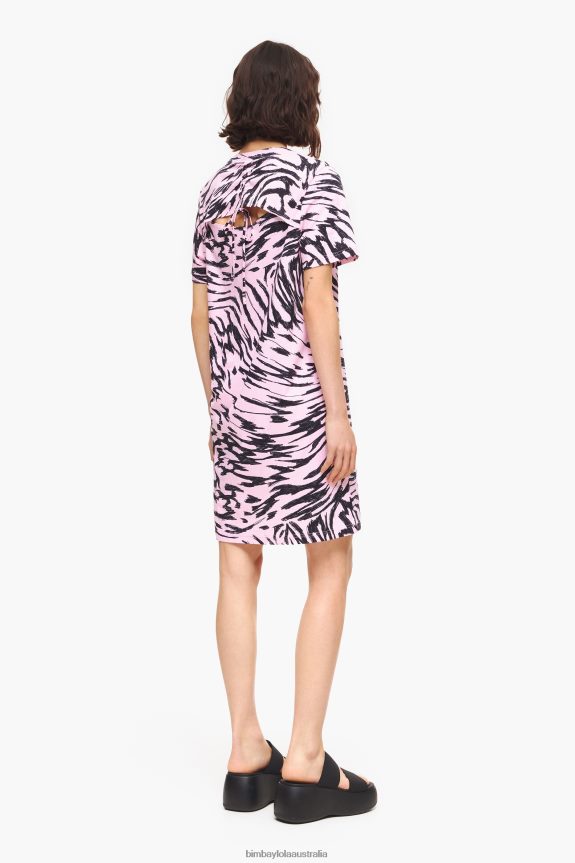 Clothing 4062VZ219 Pink Bimba Y Lola Short Two-Tone Butterfly Wing Dress