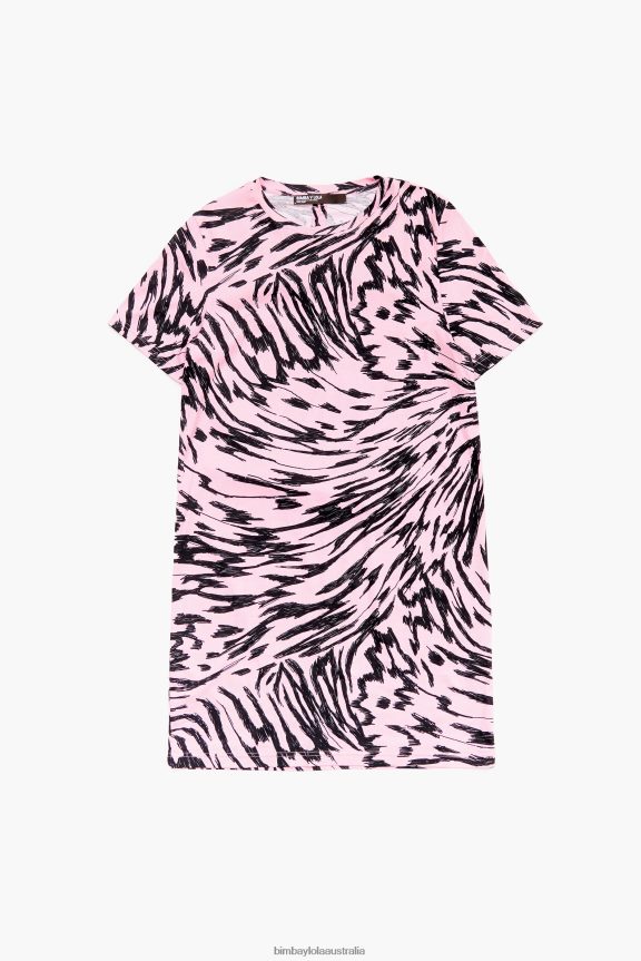 Clothing 4062VZ219 Pink Bimba Y Lola Short Two-Tone Butterfly Wing Dress