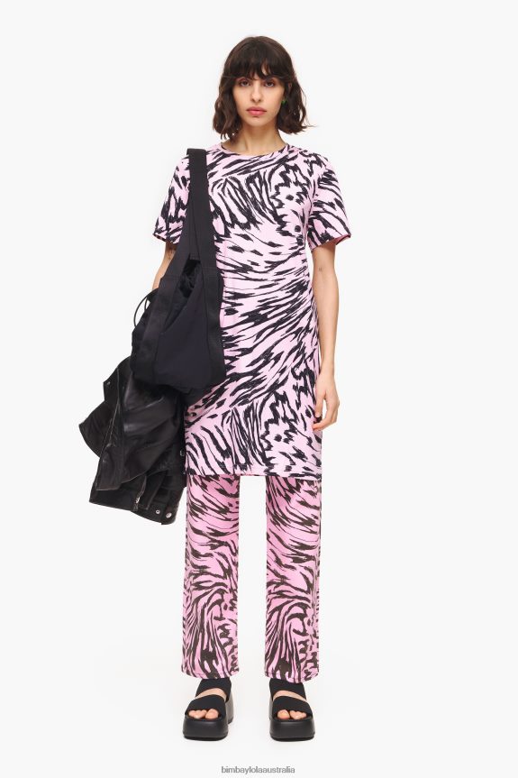 Clothing 4062VZ219 Pink Bimba Y Lola Short Two-Tone Butterfly Wing Dress