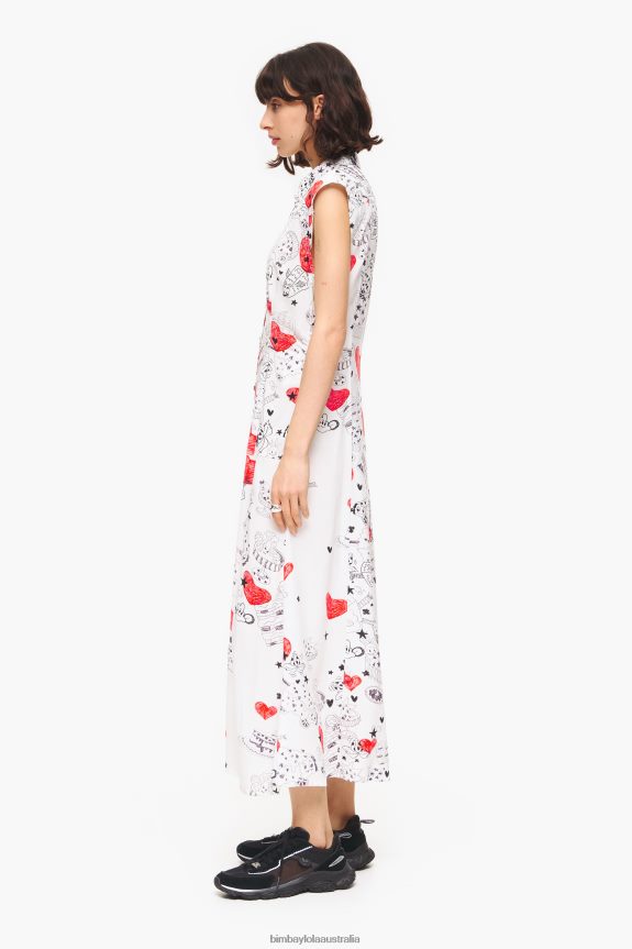 Clothing 4062VZ226 Nickname Bimba Y Lola Heart Print Maxi Dress