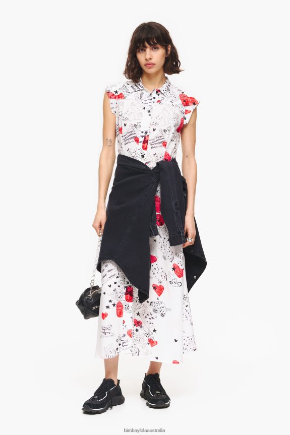 Clothing 4062VZ226 Nickname Bimba Y Lola Heart Print Maxi Dress