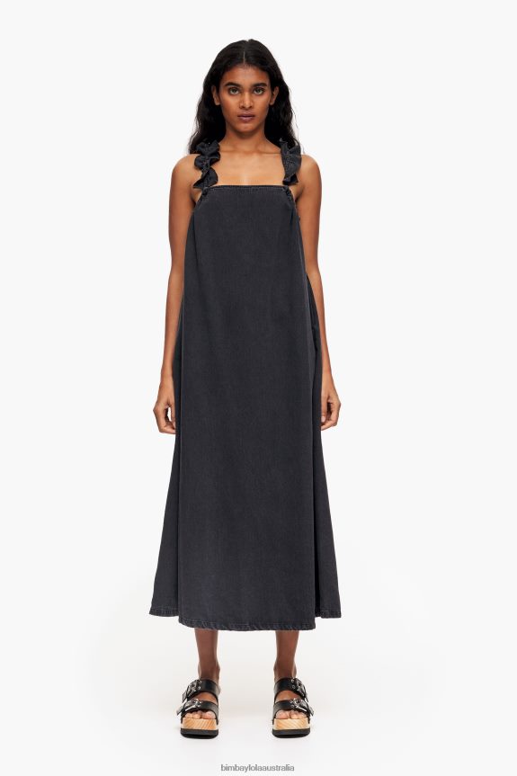 Clothing 4062VZ228 Black Bimba Y Lola Denim A-Line Dress