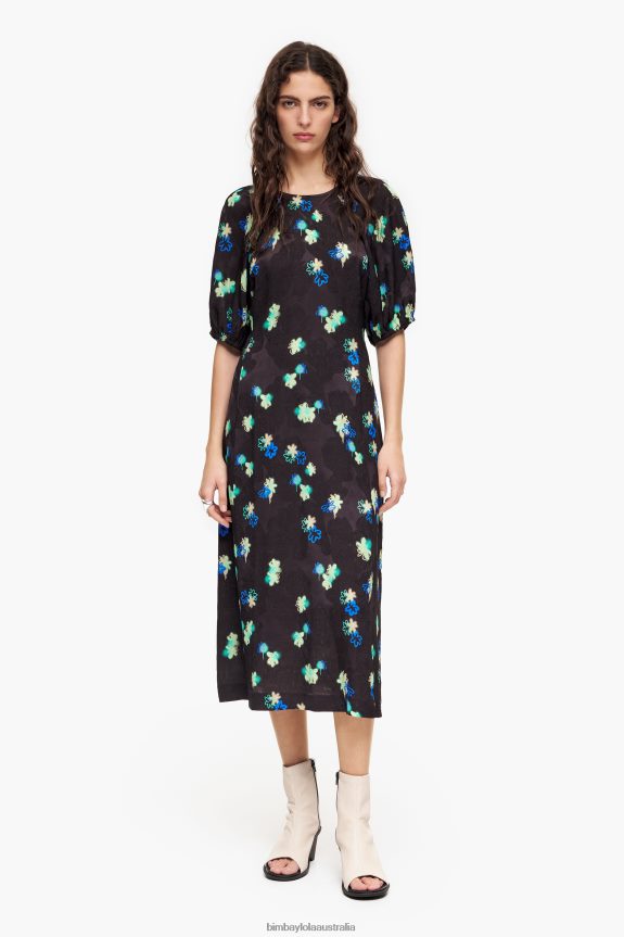 Clothing 4062VZ233 Spray Bimba Y Lola Flowers Print Fluid Dress