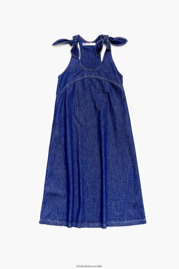 Clothing 4062VZ513 Blue Bimba Y Lola Dark A-Line Denim Dress