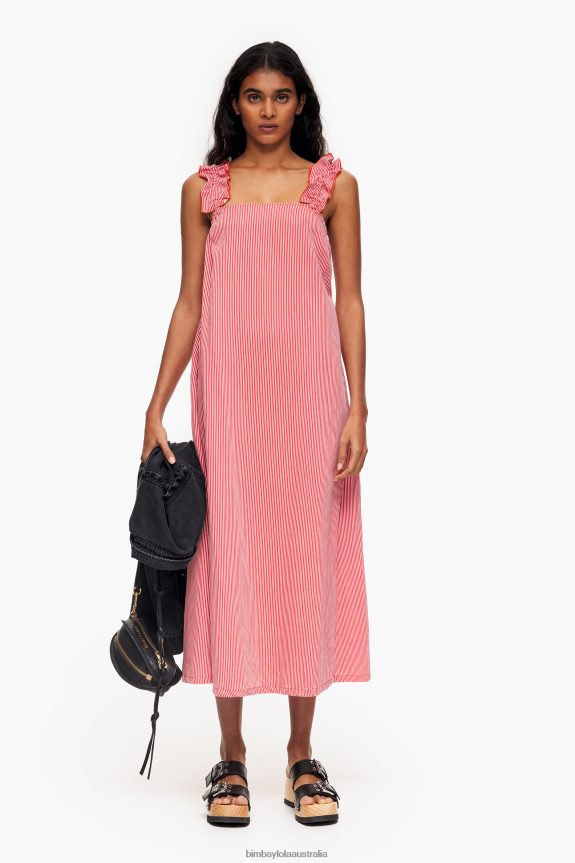 Clothing 4062VZ543 Red Bimba Y Lola Denim A-Line Dress