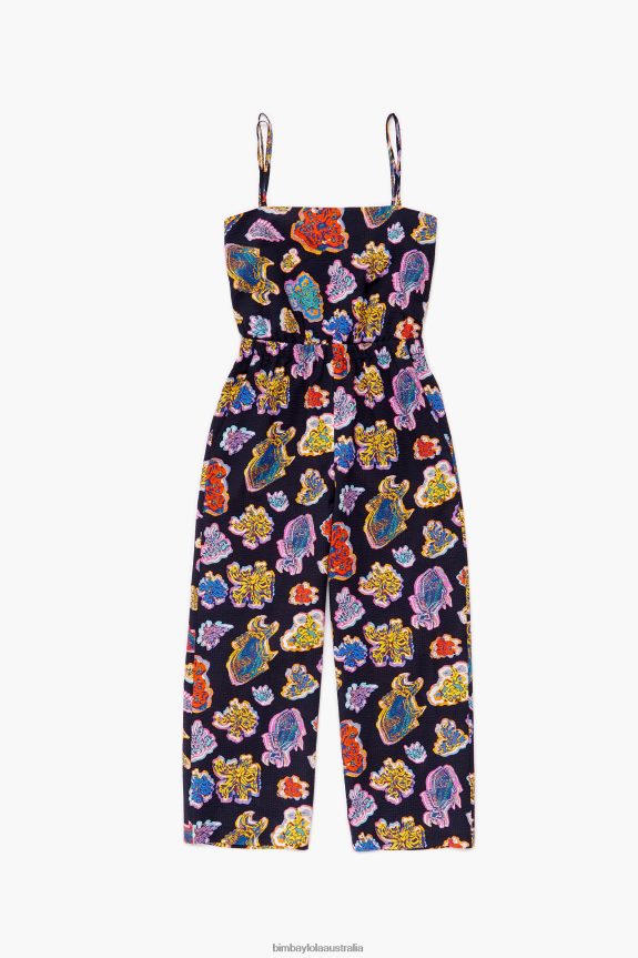Clothing 4062VZ177 Black Bimba Y Lola Long Fish Sea Fluid Jumpsuit