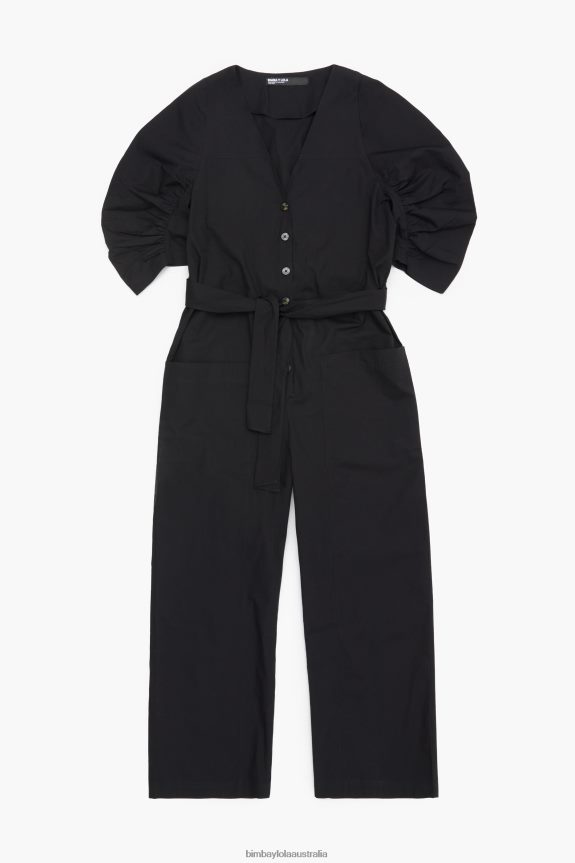 Clothing 4062VZ187 Black Bimba Y Lola Poplin Jumpsuit