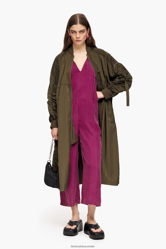 Clothing 4062VZ242 Fuchsia Bimba Y Lola Fluid Gingham Jumpsuit