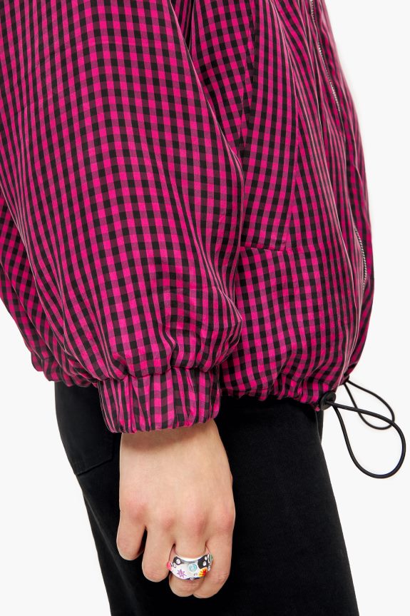 Clothing 4062VZ471 Fuchsia Bimba Y Lola Gingham Cupro Bomber Jacket
