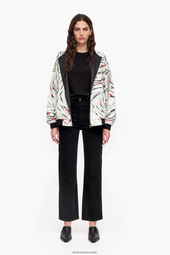 Clothing 4062VZ490 Mint Bimba Y Lola Butterfly Wing Print Fluid Bomber Jacket