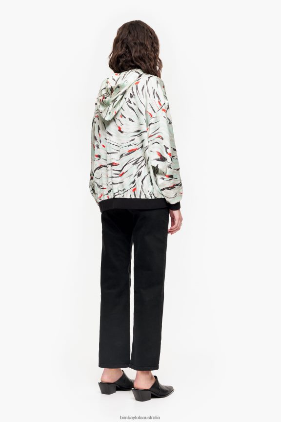 Clothing 4062VZ490 Mint Bimba Y Lola Butterfly Wing Print Fluid Bomber Jacket