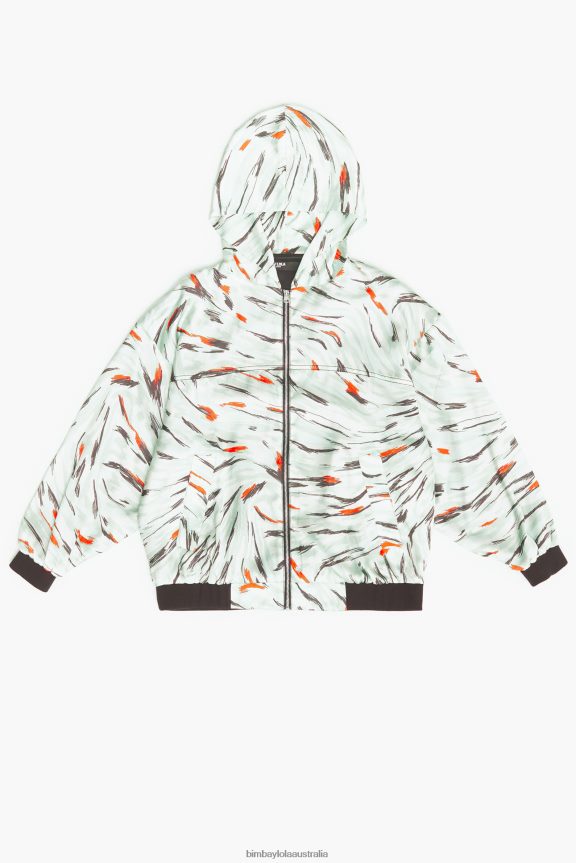 Clothing 4062VZ490 Mint Bimba Y Lola Butterfly Wing Print Fluid Bomber Jacket