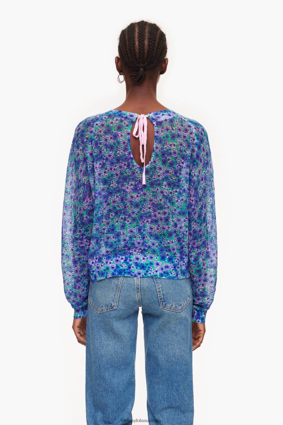 Clothing 4062VZ365 Flowers Bimba Y Lola Full Print Linen Sweater