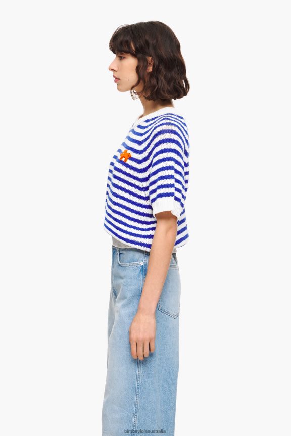 Clothing 4062VZ369 Blue And White Bimba Y Lola Striped Sweater
