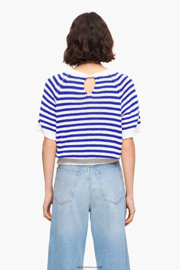 Clothing 4062VZ369 Blue And White Bimba Y Lola Striped Sweater